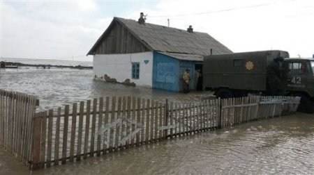 В Карагандинской области река затопила 26 жилых домов (фото)
