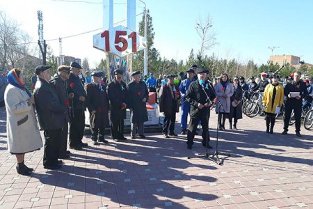 Велопробег, посвящённый отправке на фронт бойцов 151-й отдельной стрелковой бригады, провели в Костанае